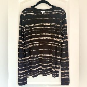 Vince Print Long Sleeve Black/Cream Size S, NWOT